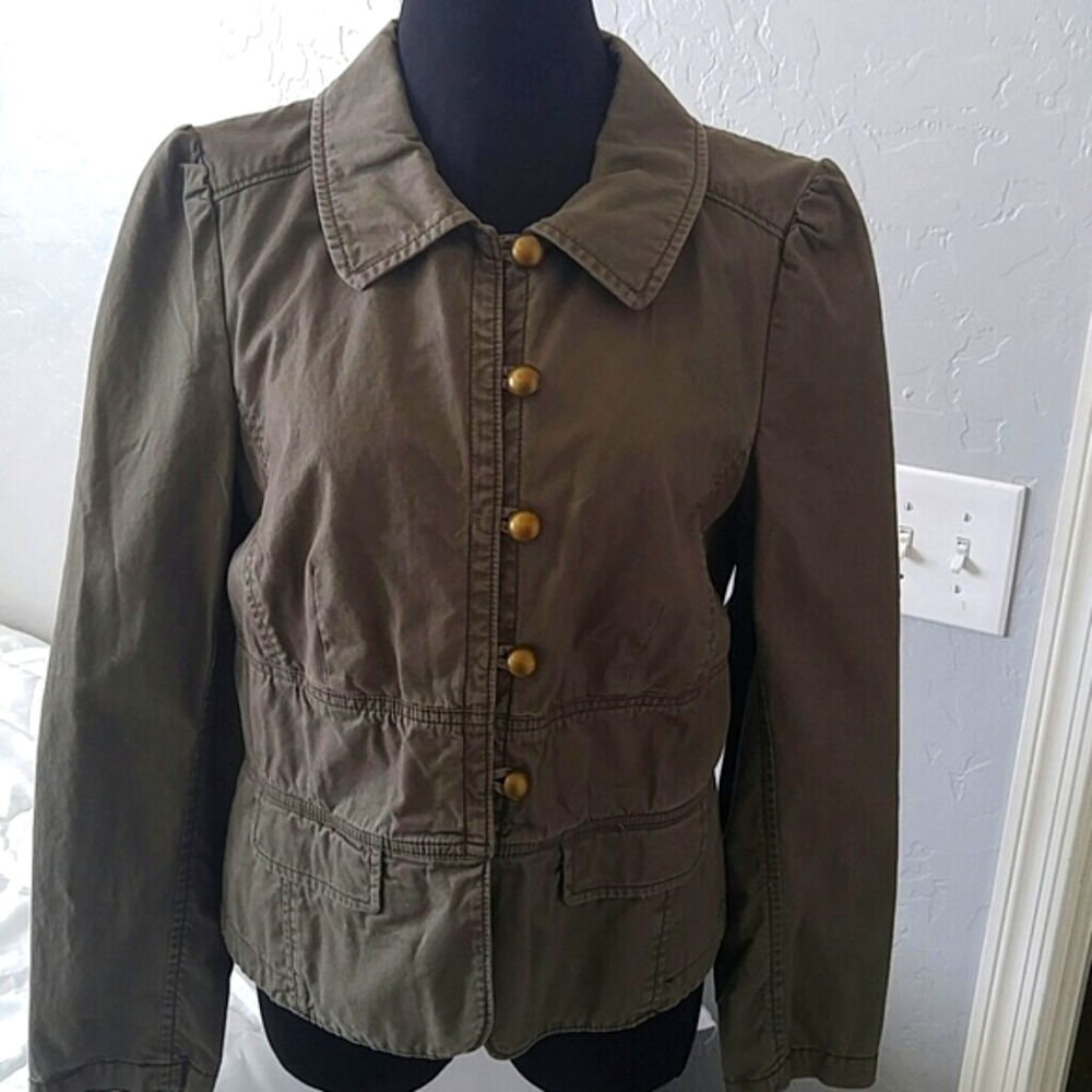 LOFT Green and Gold Utility Jacket Fitted Silhouette